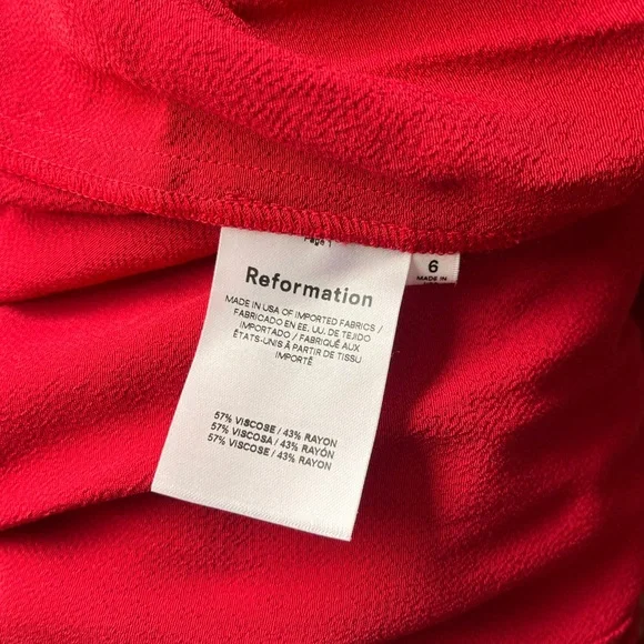 🌶️NYE Reformation🌶️ Odyn Cherry Red Backless Side Slit New Years Eve Gala Dress - Picture 12 of 13